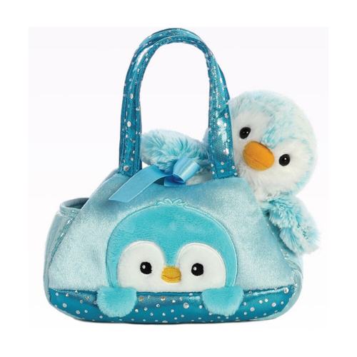 Fancy Pals Penguin Plush 18cm Toy w/ Carry Bag - Blue 3+