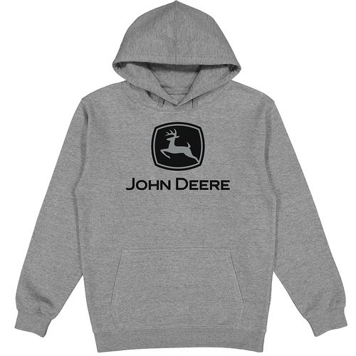 John Deere Men/Unisex Size M Logo Fleece Hoodie Grey 