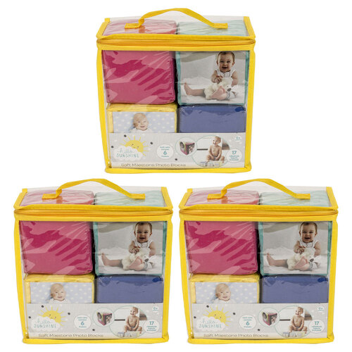 3x 4pc Hello Sunshine Baby/Toddler Milestone Photo Cube Blocks