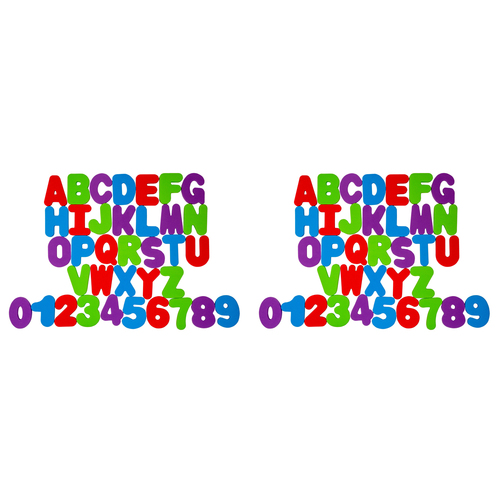 2x 36pc Hello Sunshine 8cm Alphabet/Numbers Foam Stickers Bath Toy