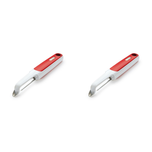 2PK Zyliss Soft Skin Serrated Peeler Kitchen Utensil - White/Red