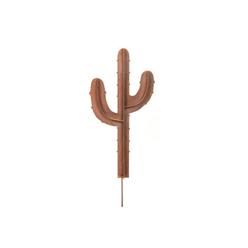 Garden Rust 80cm Stake Cactus Ornament Outdoor Decor