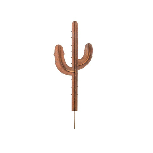 Garden Rust 100cm Stake Cactus Ornament Outdoor Decor