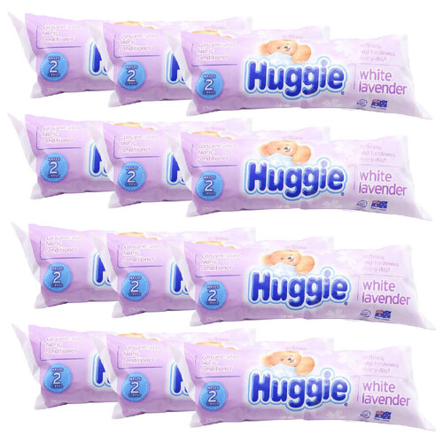 12PK Huggie Concentrated Fabric Conditioner White Lavender Fresh Scent 250ml