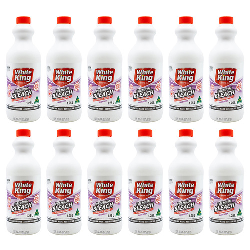 12PK White King Premium Bleach 1.25L All Purpose Cleaner - Lavender