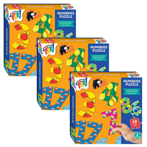 3PK Educational Fun Kids/Childrens Number Puzzle 1-20 3y+