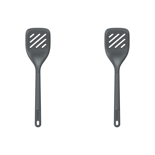 2PK Zyliss Slotted Turner Silicone/Nylon Cooking Utensil 31cm - Grey