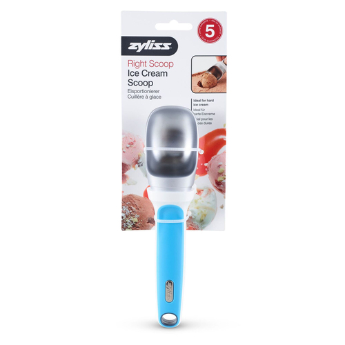 Zyliss Right Scoop Steel Ice Cream Scooper Dessert Serving Spoon - Assorted