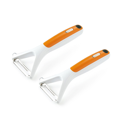 2x Zyliss Julienne Peeler Slicer/Shredder - White/Orange