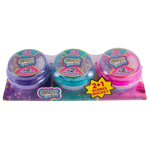 3pc Crazy Sensations Mix N Match Slime Set Kids Toy 6y+