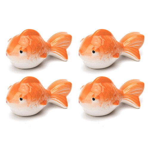 4x Garden Round 10cm Floating Goldfish Ornament Decor - Large