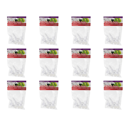 12PK 3pc Homeleisure Bottle Seals Assorted Col Kitchen Food Cooking 