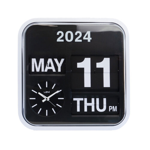 Leni Bankers Wall Clock With Calendar 43x43cm Black