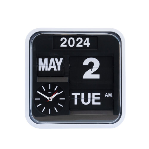 Leni Bankers Wall Clock With Calendar 32x32cm Black