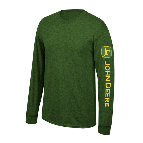 John Deere Mens/Unisex Size M Logo Mens's Long Sleeve Tee T-Shirt Green 