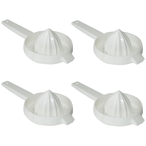 4PK Homeleisure Plastic Handy Juicer/Squeezer White Food 