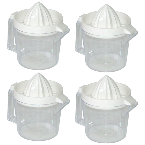 4PK Homeleisure Plastic 500ml Jug N Juicer Clear/White Food 