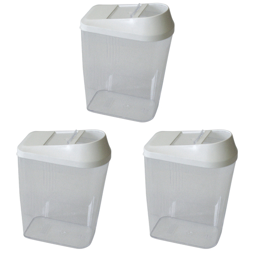 3PK Homeleisure Store & Pour Plastic 1.5L Container Clear/White  Storage