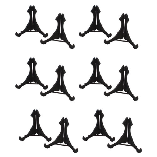 12pc Homeleisure Plastic Plate Holder Display 112mm Black 