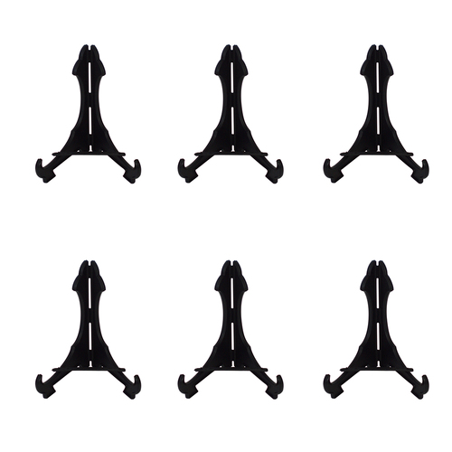 6PK Homeleisure Plastic Plate Holder Display 197mm Black 