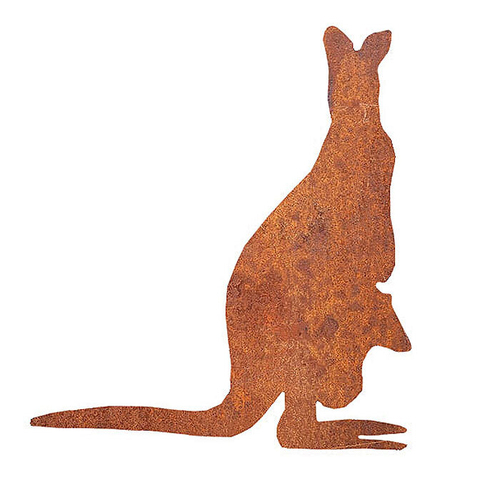 Garden 100cm Rust Metal Kangaroo Standing Outdoor Decor Large