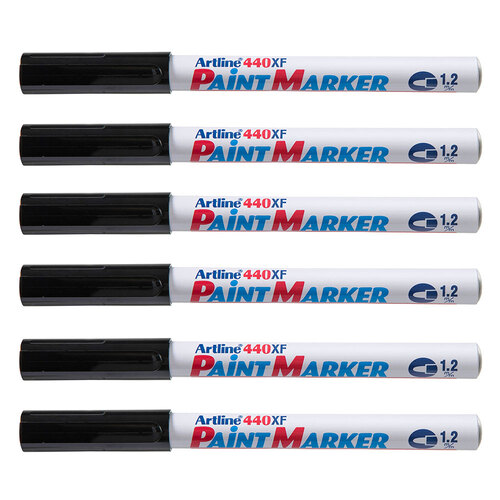 12PK Artline 440 Permanent Paint Marker 1.2mm Bullet Nib - Black