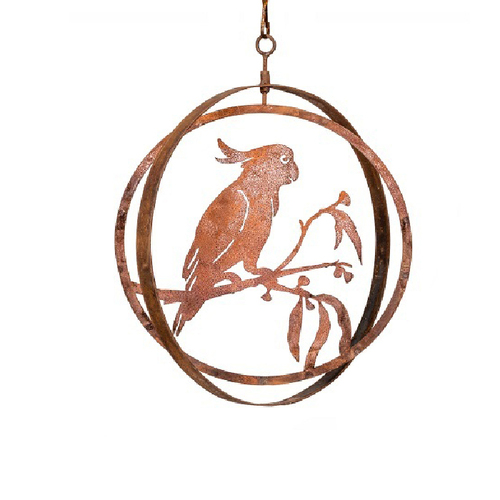 Garden Rust 35cm Double Ring Birds Wall Hanging Decor - Assorted