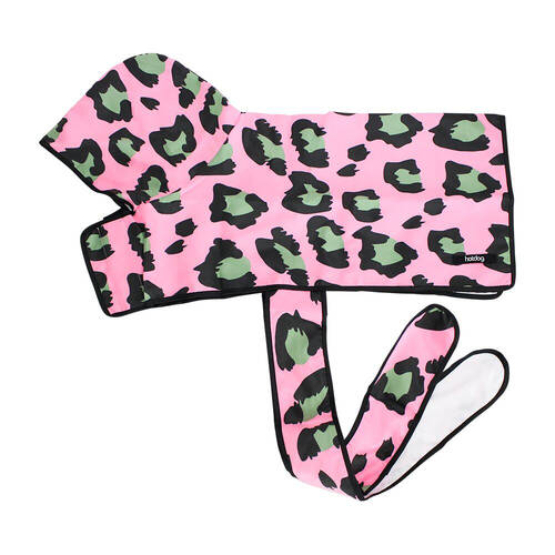 Annabel Trends Hot Dog Beach Hoodie Dog Towel Pink Ocelot Large