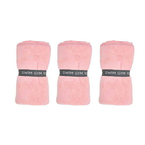 3PK Annabel Trends Sports Towel Absorbent 73.5x34.5cm - Pale Pink