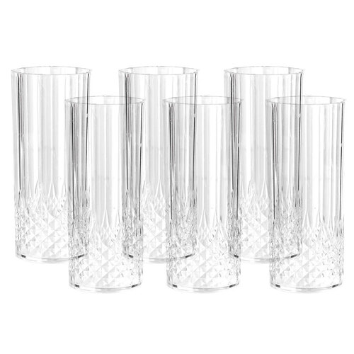 6PK Lemon & Lime Crystal Deco 390ml Plastic Tumbler Tall