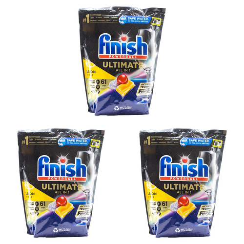 183pc Finish Ultimate All-In-1 Dishwasher Tablets Lemon Sparkle