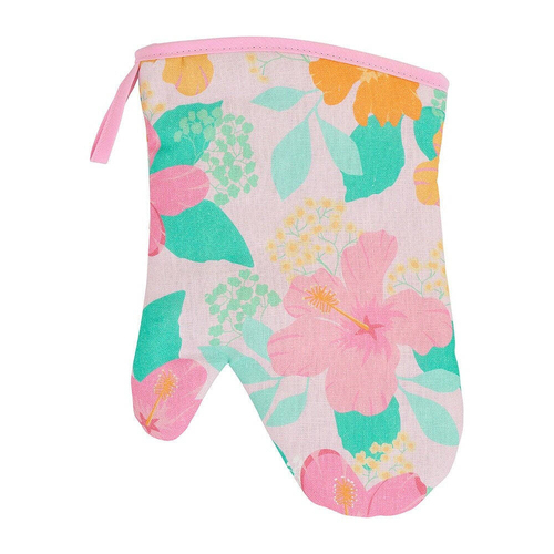 Annabel Trends Linen Single Oven Mitt 18x26cm - Hibiscus