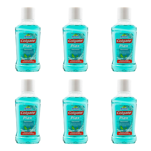 6PK Colgate Plax 60ml Antibacterial Mouthwash Freshmint Flavour