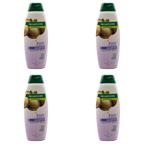 4PK Palmolive Naturals 350ml Shampoo Smooth & Shine Macadamia Oil & Keratin