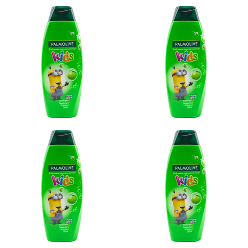 4PK Palmolive Kids 3in1 Shampoo/Conditioner/Body Wash 350ml Happy Apple