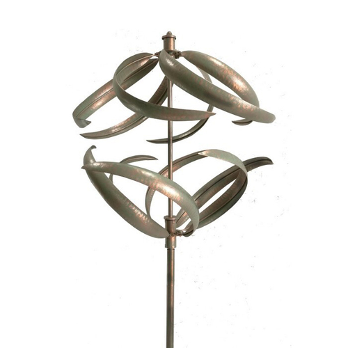 Metal Wind Spinner 205cm East West Garden Decor - Champagne