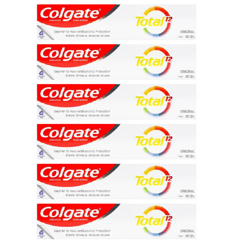 6PK Colgate 220g Fluoride Toothpaste Tube Total 12 Original Value Pack