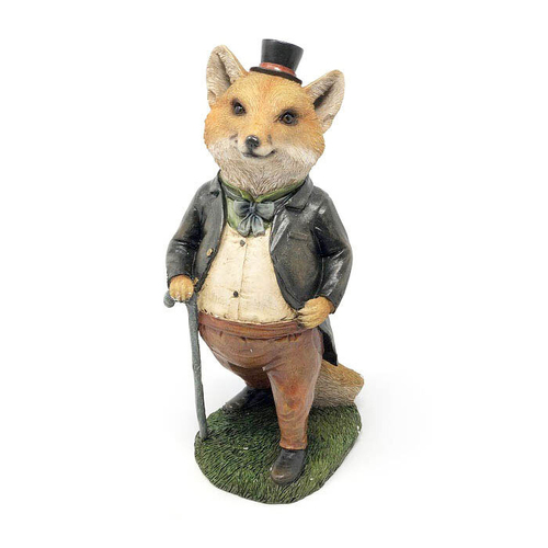 Garden Sculpture 29cm Resin Fox Outdoor Ornament Decor