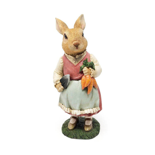 Garden Sculpture 30.8cm Resin Mother Rabbit Outdoor Ornament Decor