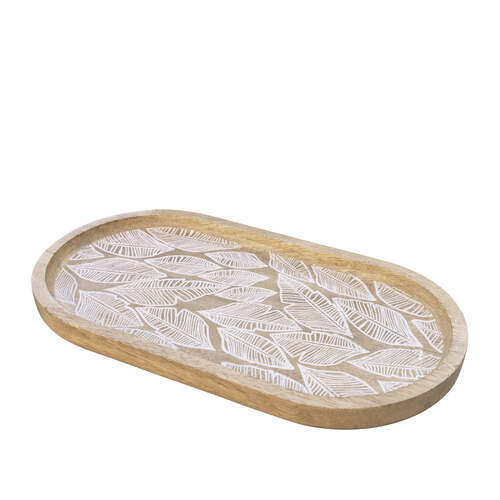 J.Elliot Home Maya 30x16cm Oval Serving Tray Mango Wood - Natural