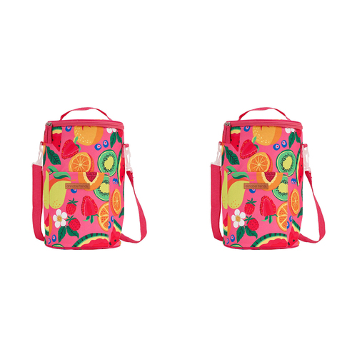 2PK Annabel Trends 33cm Insulated Picnic Cooler Bag Tall Barrel - Tropicana