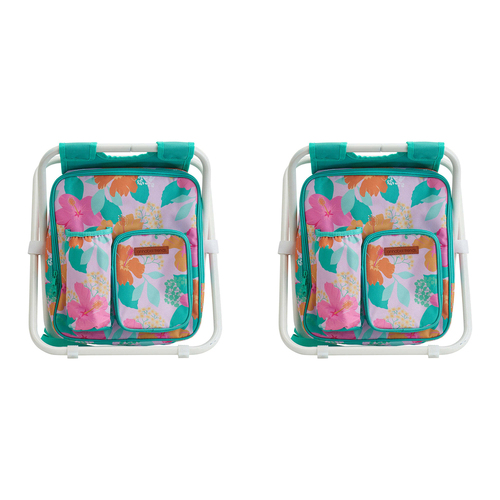 2PK Annabel Trends Picnic Cooler Chair w/ Insulated Bag - Hibiscus