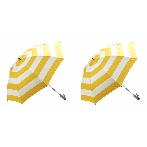 2PK Annabel Trends 105cm Beach Chair Umbrella - Yellow Stripe