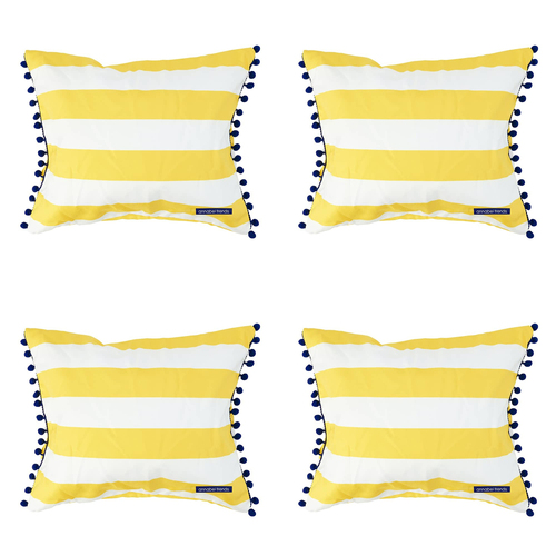 4PK Annabel Trends Inflatable Beach Pillow 36x28cm - Yellow Stripe