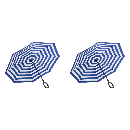 2PK Annabel Trends Reverse Umbrella Inverted 81x10cm - Navy Stripe