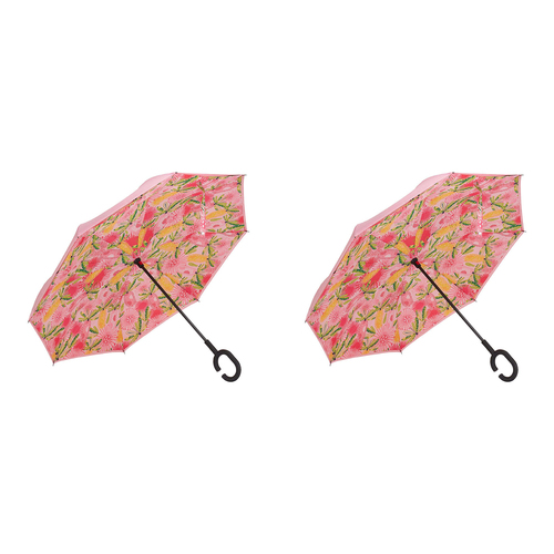 2PK Annabel Trends Reverse Umbrella Inverted 81x10cm - Pink Banksia