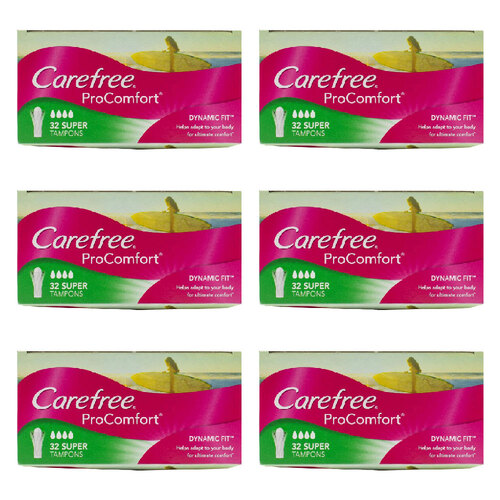 192pc Carefree Super All Day Protection Tampons Pro Comfort Dynamic Fit