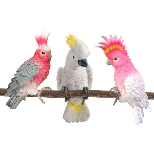 4x Cockatoo 12cm Pot/Planter Sitter Outdoor Garden Decor - Assorted