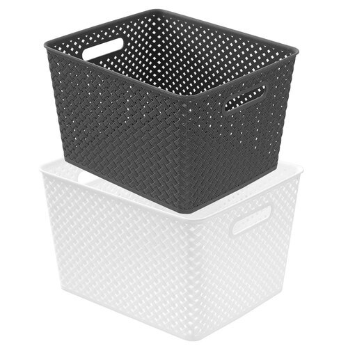 2PK Boxsweden Weave Basket L 35.5x29.5x22cm Assorted