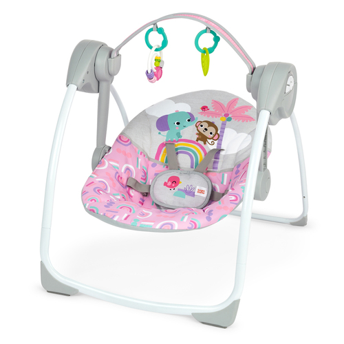 Bright Starts Pink Paradise Portable Baby Swing 0m+